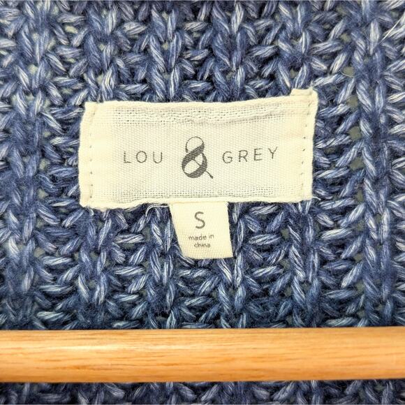 LOFT Lou & Grey Marled Knit Sweater Hygge Cozy Nautical Preppy Casual Blue Small - Picture 8 of 9